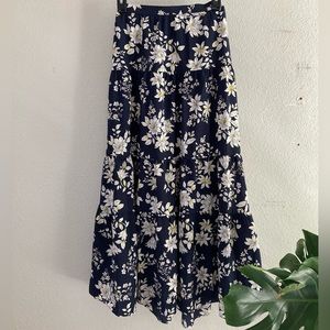 Navy Floral Tiered Maxi Skirt - Banana Republic